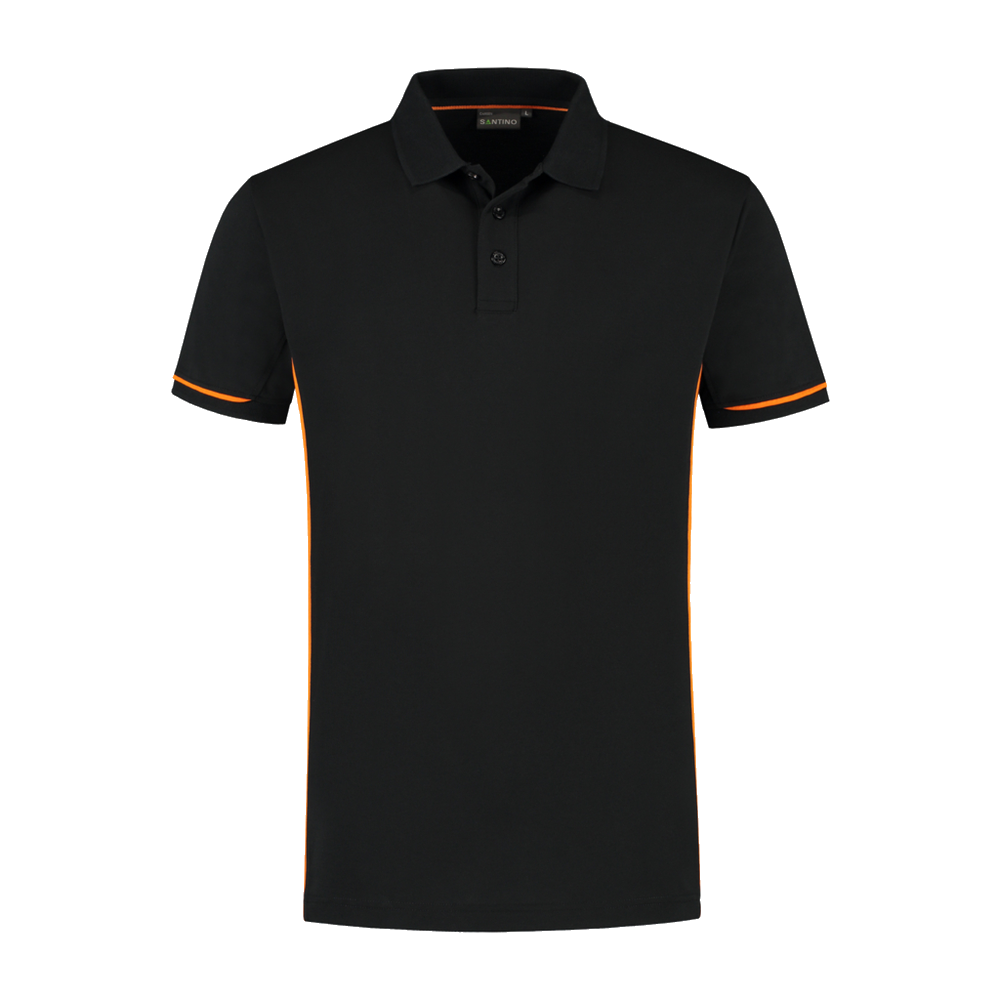 santino-contrast-poloshirt-carsen-zwart-oranje