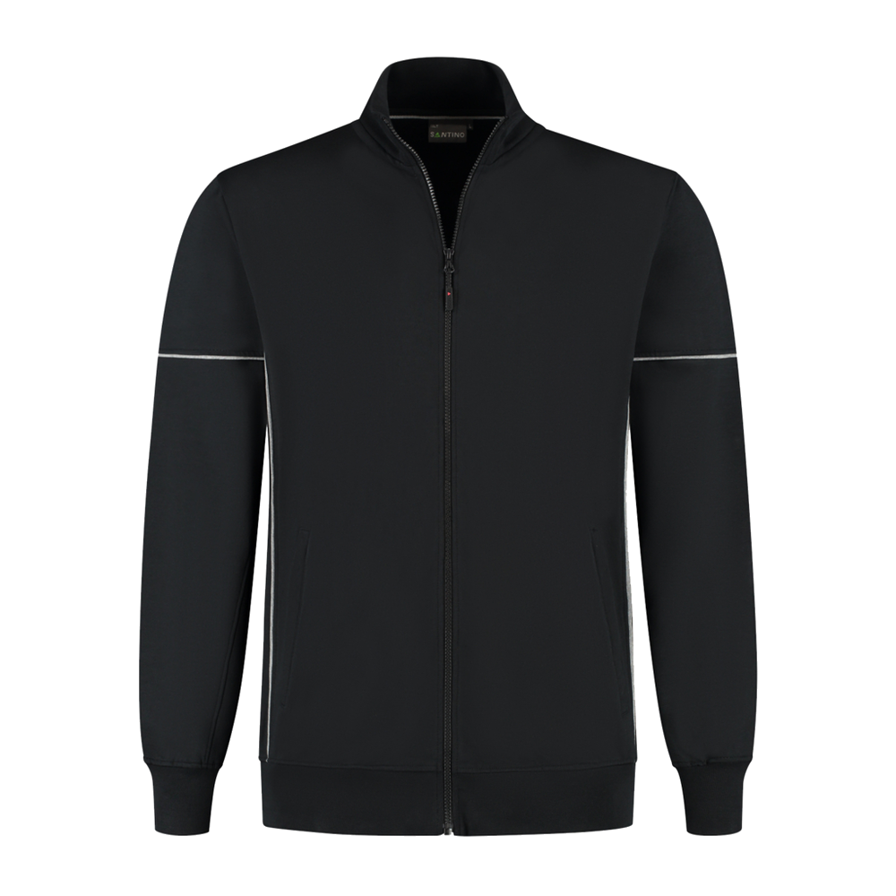 santino-contrast-sweatvest-colt-zwart-grijs