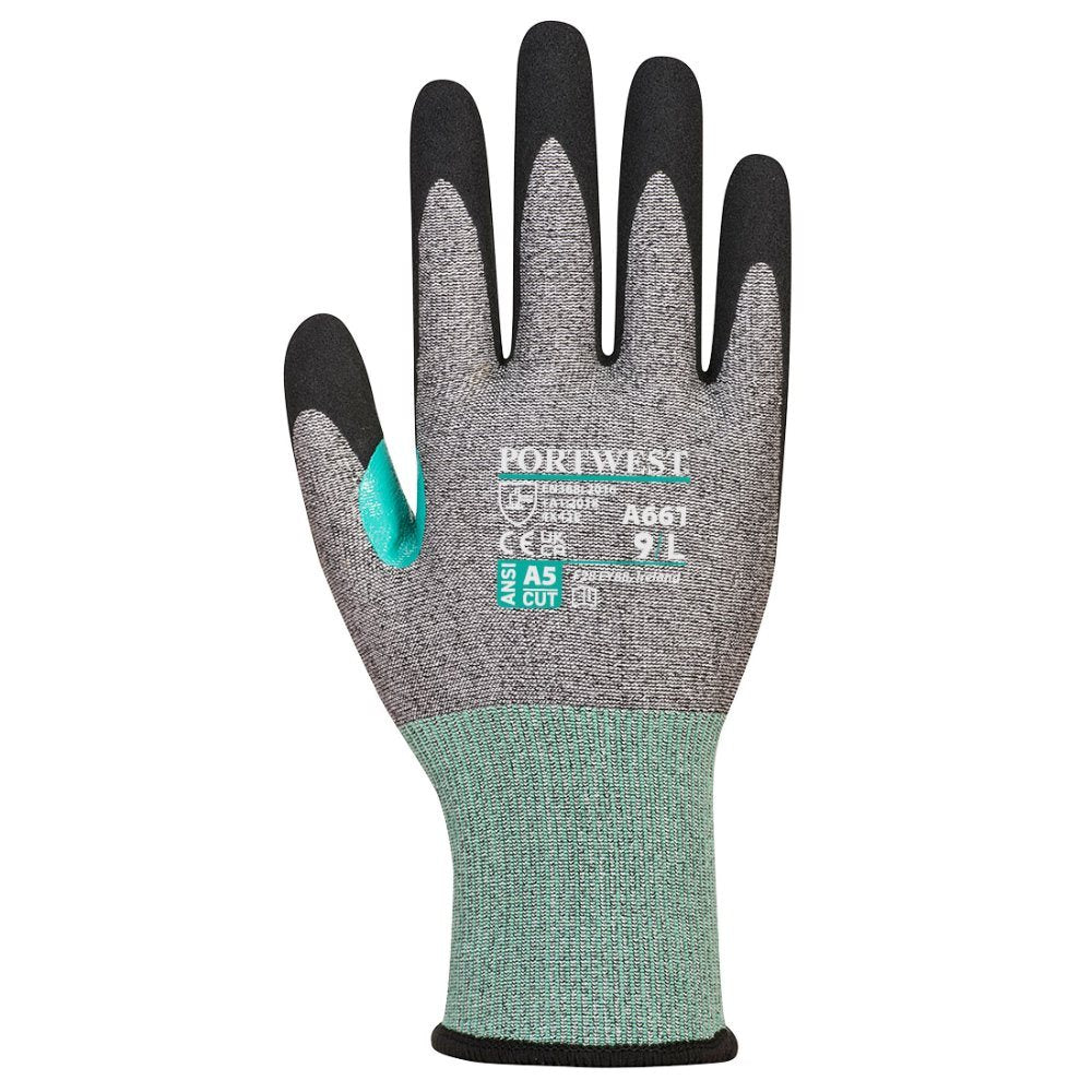 12 Paar Portwest CT200 VHR18 Nitril Schuim Snijhandschoen E A661