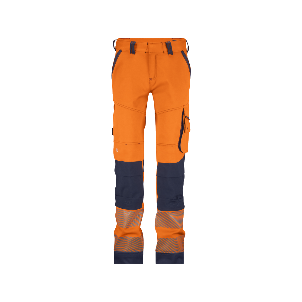 dassy-hivis-full-flex-aruba-dames-stretch-hogezichtbaarheidsbroek-met-kniezakken-oranje-navy
