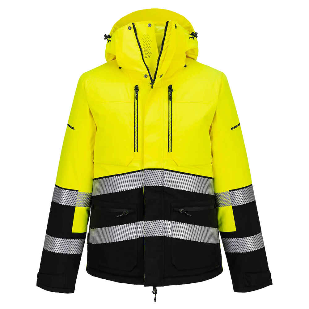 portwest-ev4-hi-vis-winter-jacket-geel-zwart