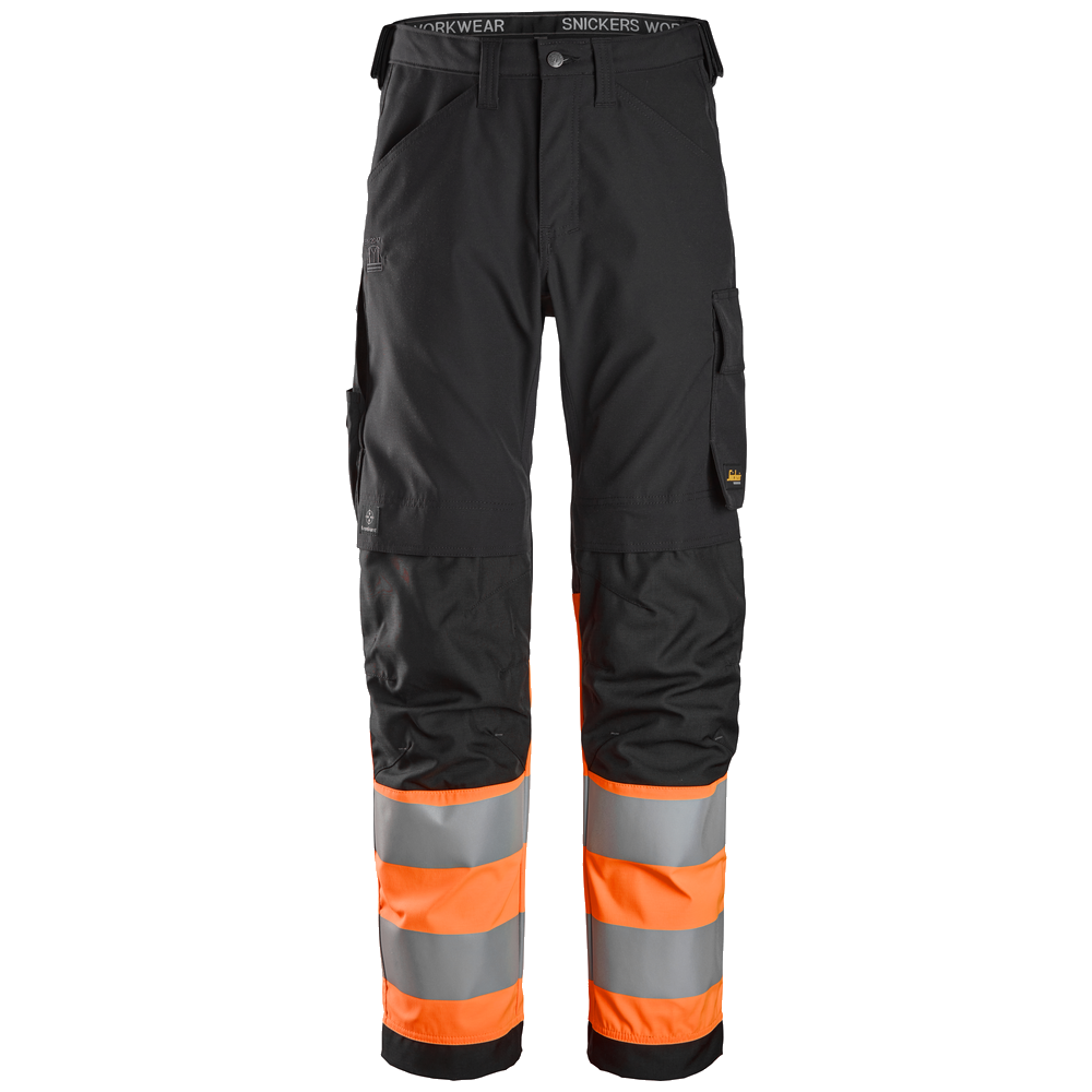 Produktbild von Snickers Hi-Vis Arbeitslatzhose – Klasse 2, EN 14404, Gelb-anthrazit, Herren