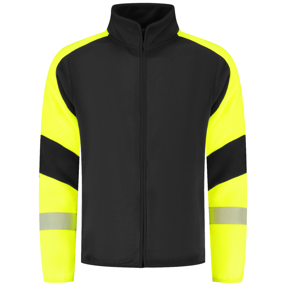 tricorp-redefined-fleecejack-reflective-306119-zwart-geel
