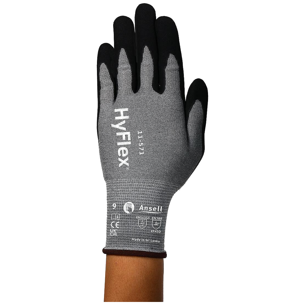 12 Paar Ansell HyFlex 11-571 werkhandschoenen