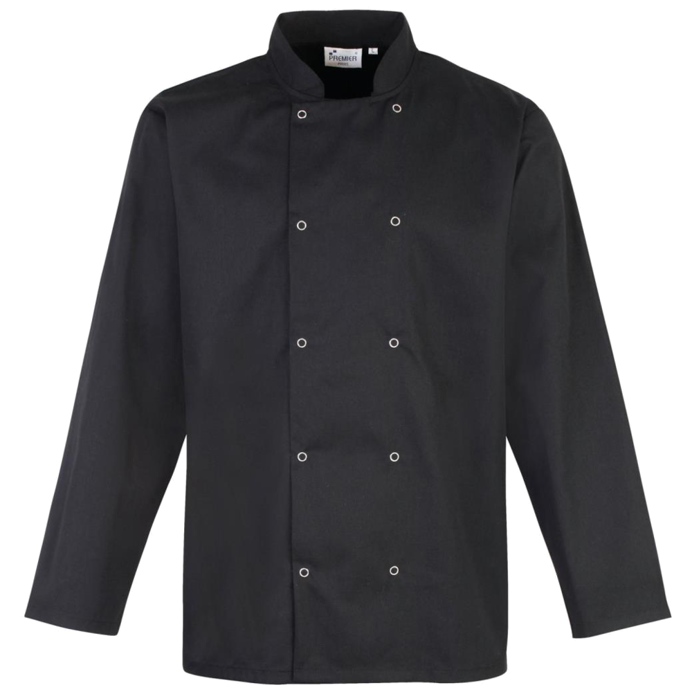 Premier Long Sleeve Press Stud Chefs Jacket PR665