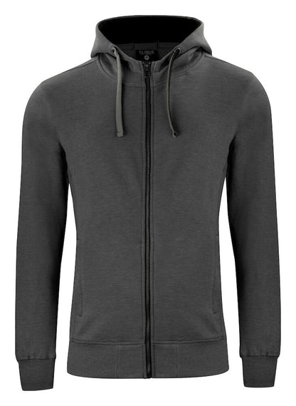 clique-classic-hoody-full-zip-antraciet-melange