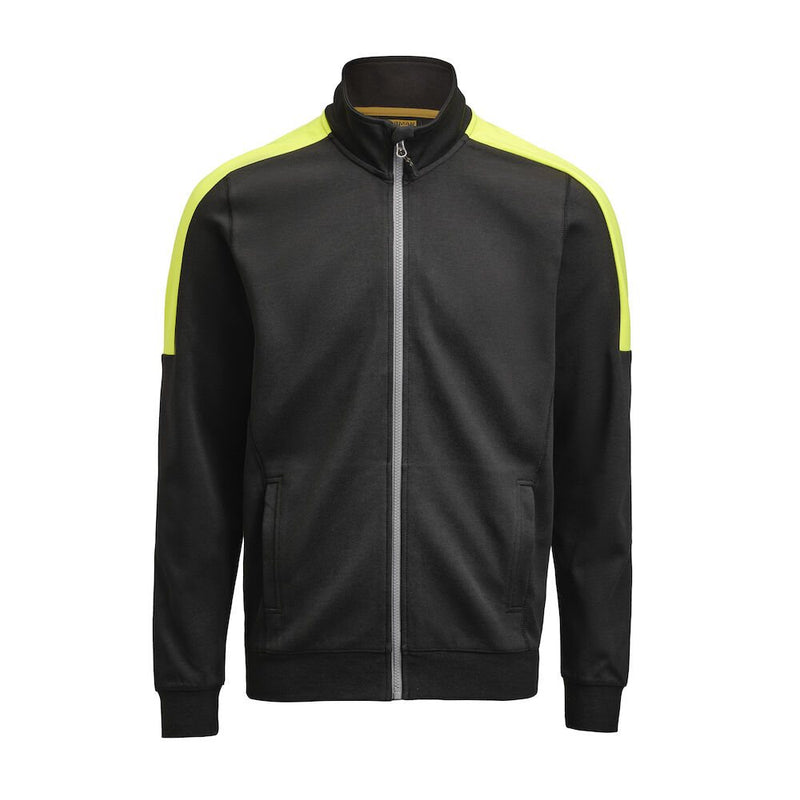 jobman-jobman-5403-sweatshirt-full-zip-zwart-geel