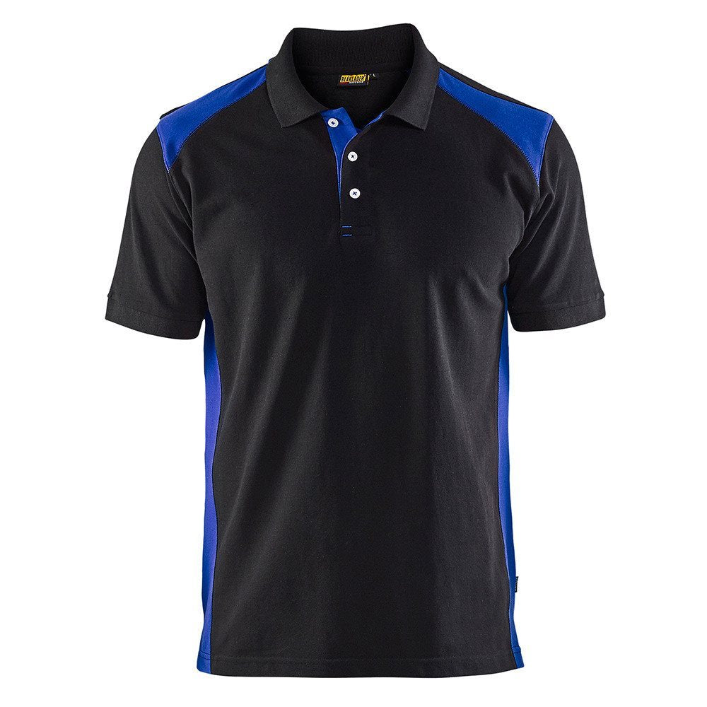 blaklader-poloshirt-pique-3324-1050-zwart-kobaltblauw