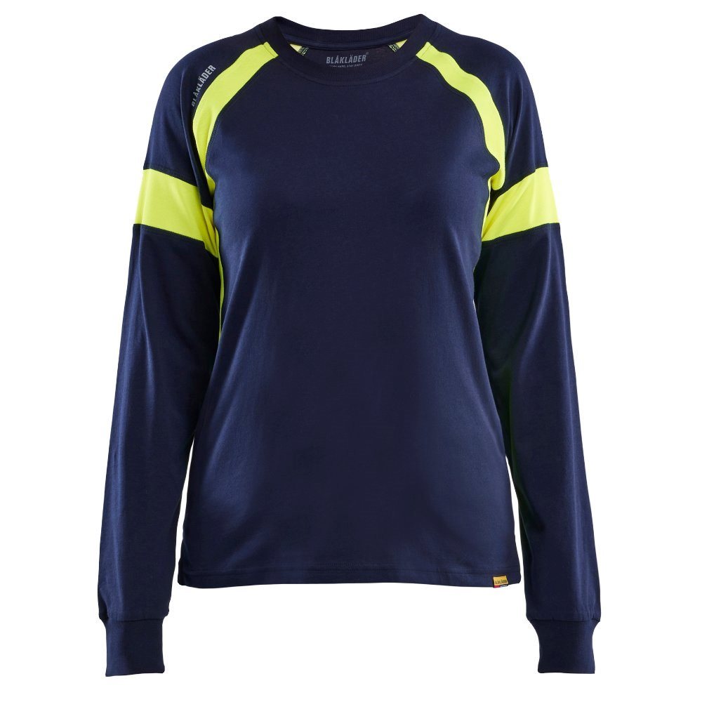blaklader-dames-t-shirt-l-svisible-navy-geel
