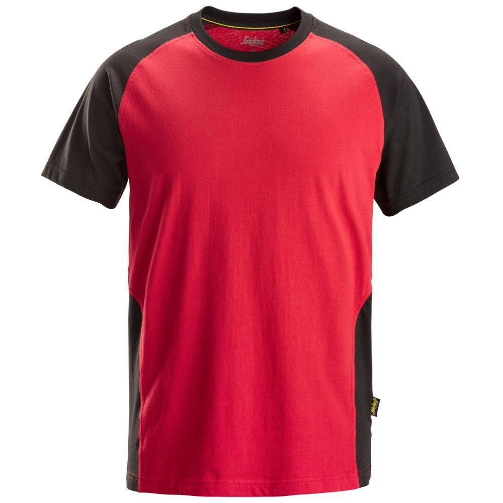 snickers-tweekleurig-t-shirt-rood-zwart