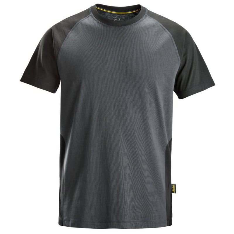 snickers-tweekleurig-t-shirt-staalgrijs-zwart