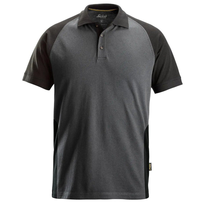 snickers-tweekleurig-polo-shirt-staalgrijs-zwart