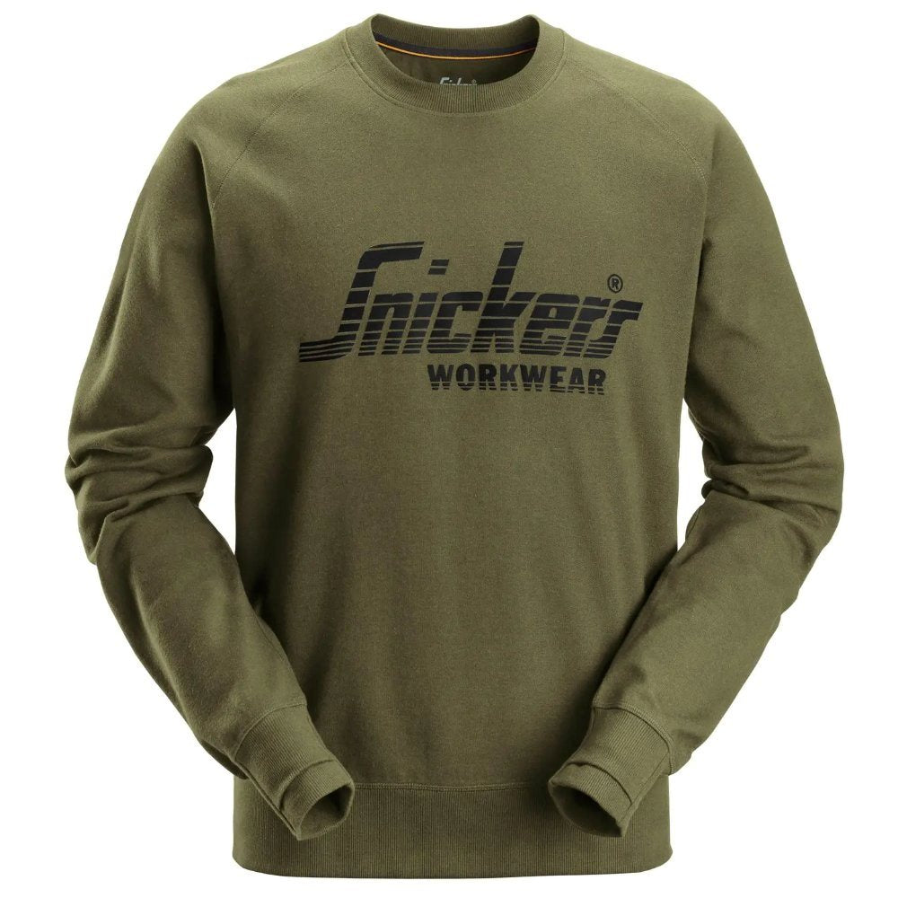 snickers-logo-sweatshirt-khakigroen