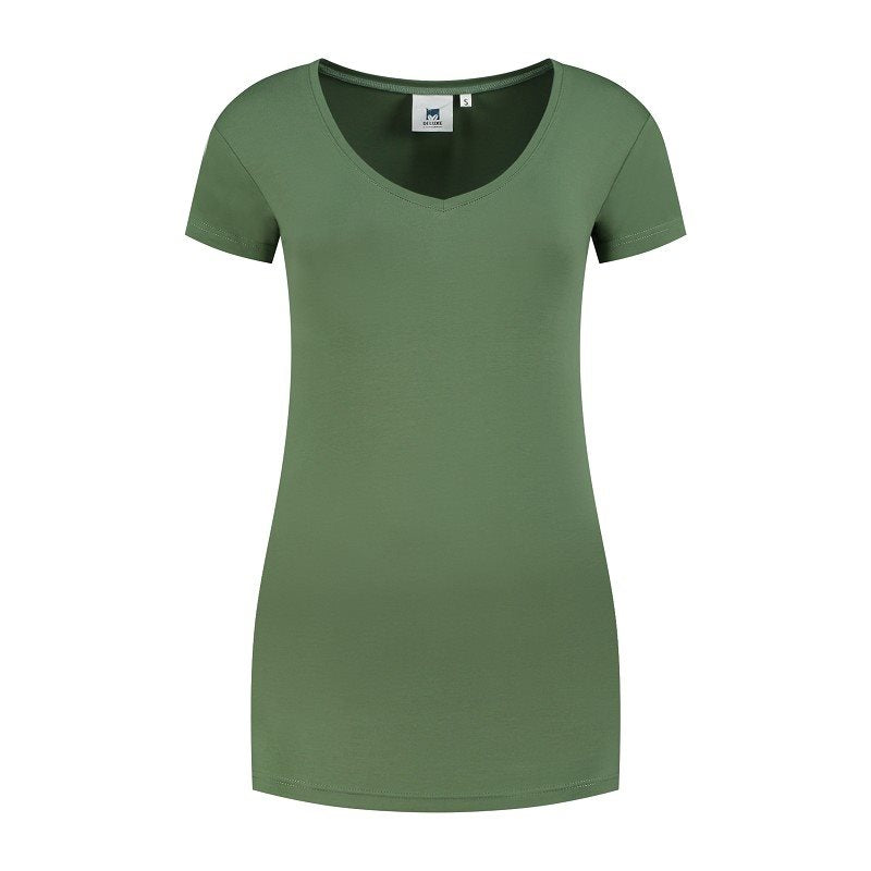 ls-t-shirt-v-hals-korte-mouw-dames-leger