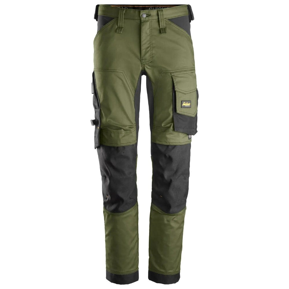 snickers-aw-stretch-werkbroek-khakigroen-zwart