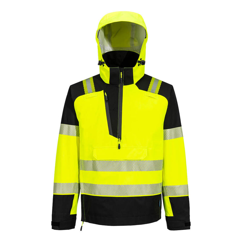 Portwest PW3 Hi-Vis Overhead Rain Jacket (3L) (Geel/Zwart)