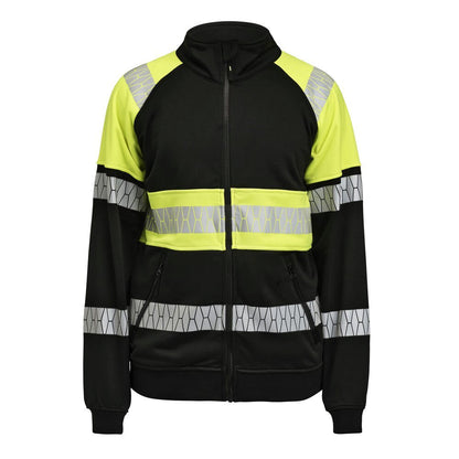jobman-5225-sweatshirt-full-zip-hi-vis-zwart-geel