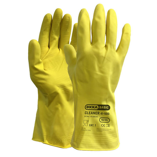 12Pr OXXA Basic Cleaner 41-500 Latex Schoonmaakhandschoenen (Geel)