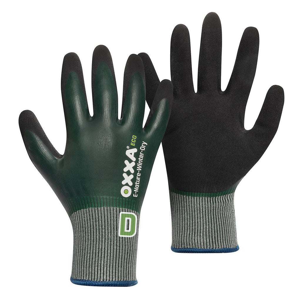 6Pr OXXA Premium Eco E-Nature-Winter Cut D 52-855 Snijhandschoen (Zwart/Groen)