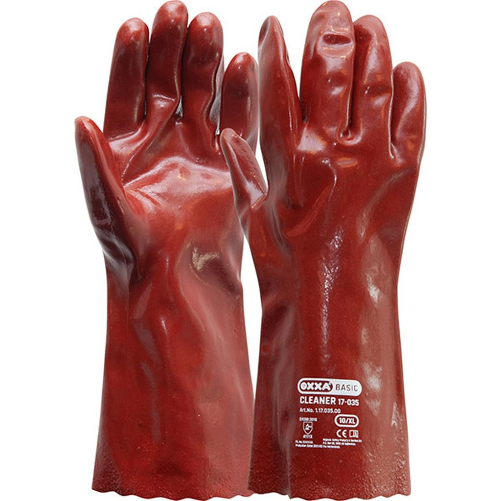12Pr OXXA Basic Cleaner 17-035 handschoen PVC (Rood)