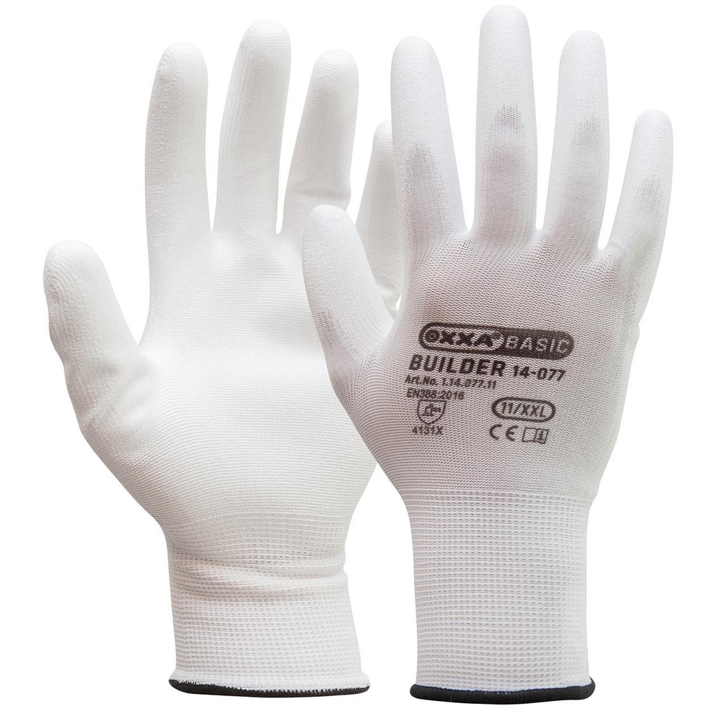12Pr OXXA Basic Builder 14-077 handschoen (Wit)