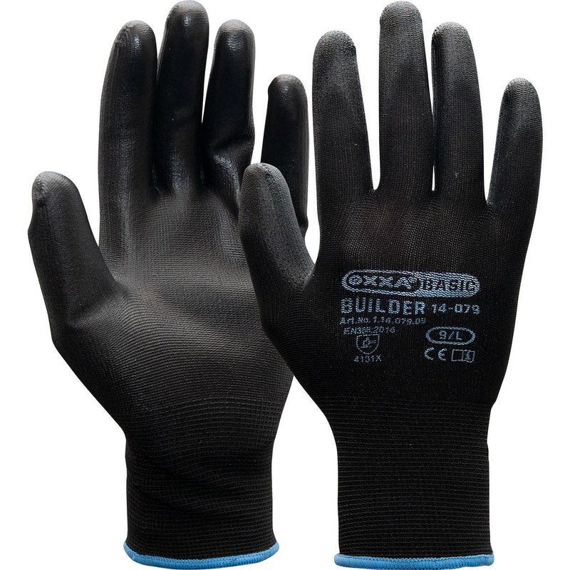 12Pr OXXA Basic Builder 14-079 handschoen (Zwart)