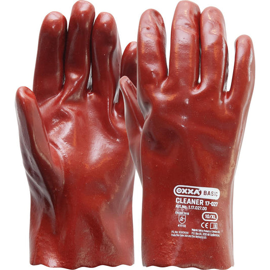 12Pr OXXA Basic Cleaner 17-027 handschoen PVC (Rood)