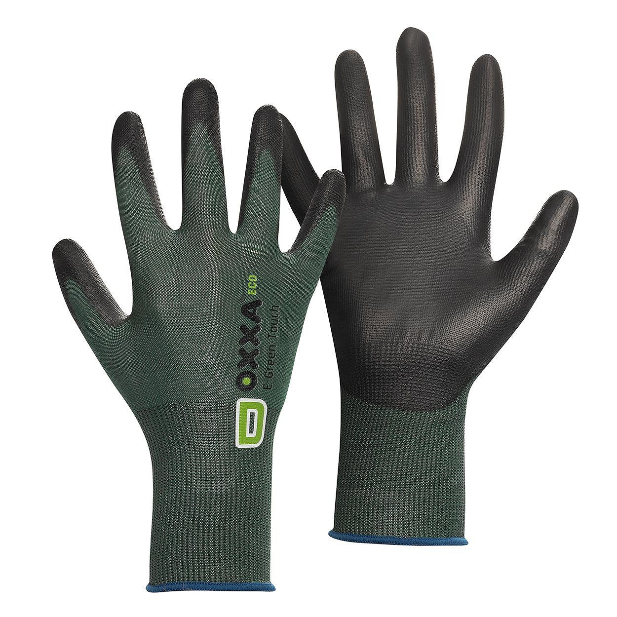 12Pr OXXA Premium Eco E-Green-Touch Cut D 52-730 Snijhandschoen (Zwart/Groen)