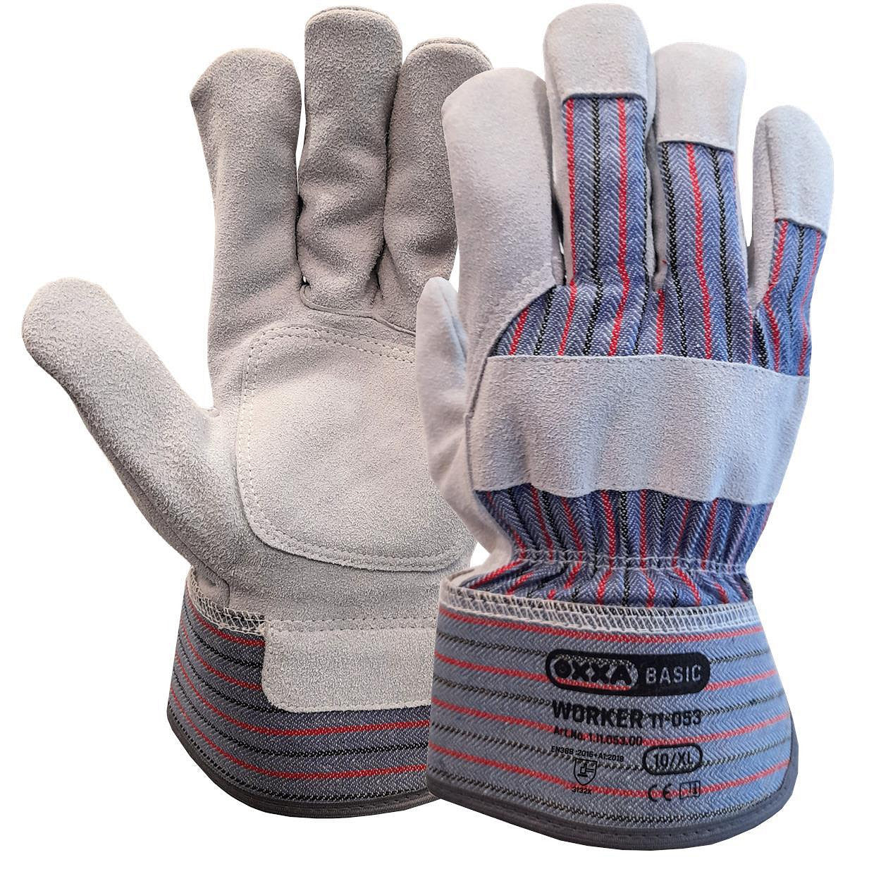12Pr OXXA Basic Worker 11-053 Amerikaantje Rundsplitleder (Naturel)