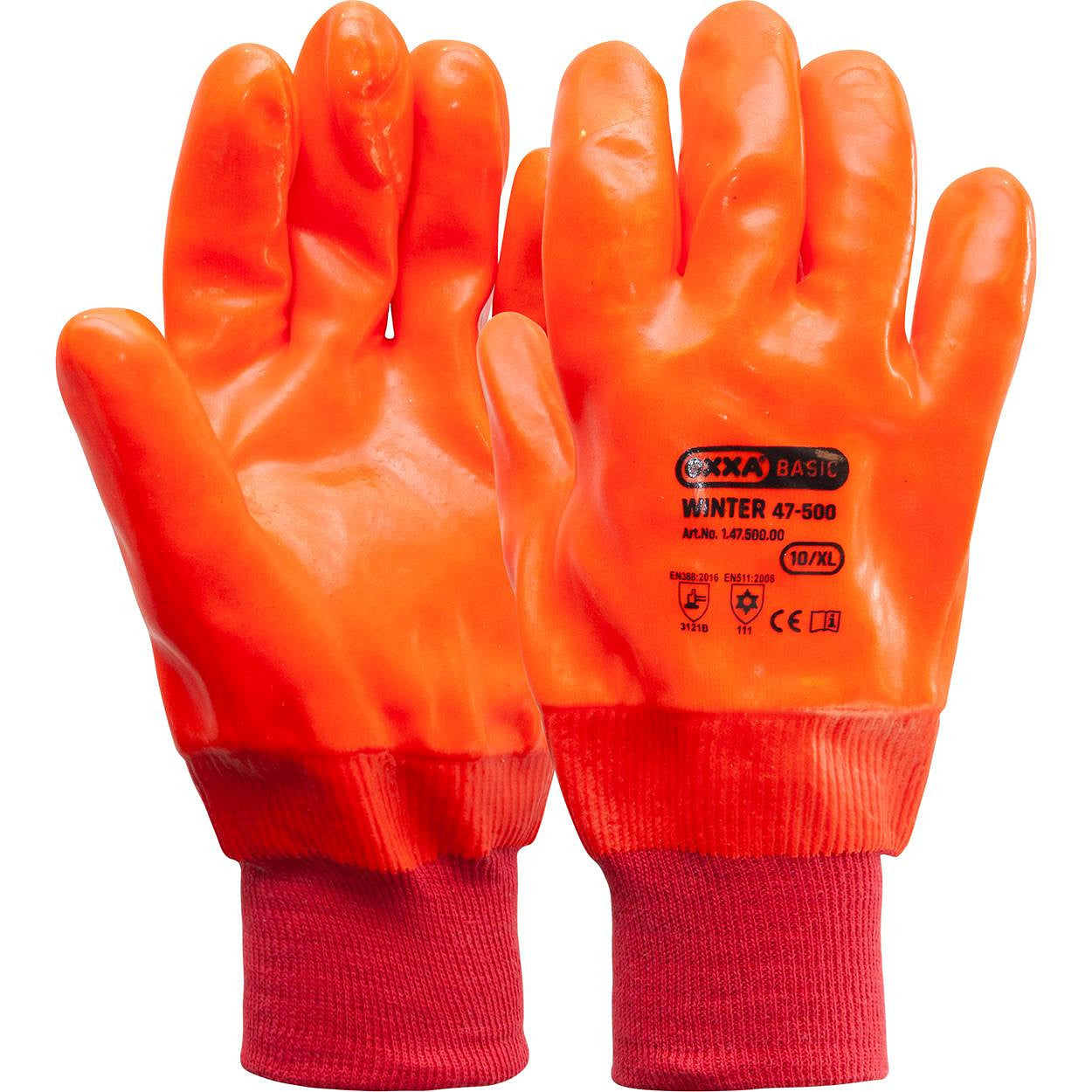 12Pr OXXA Basic Winterwerkhandschoen 47-500 Waterdicht PVC (Oranje)