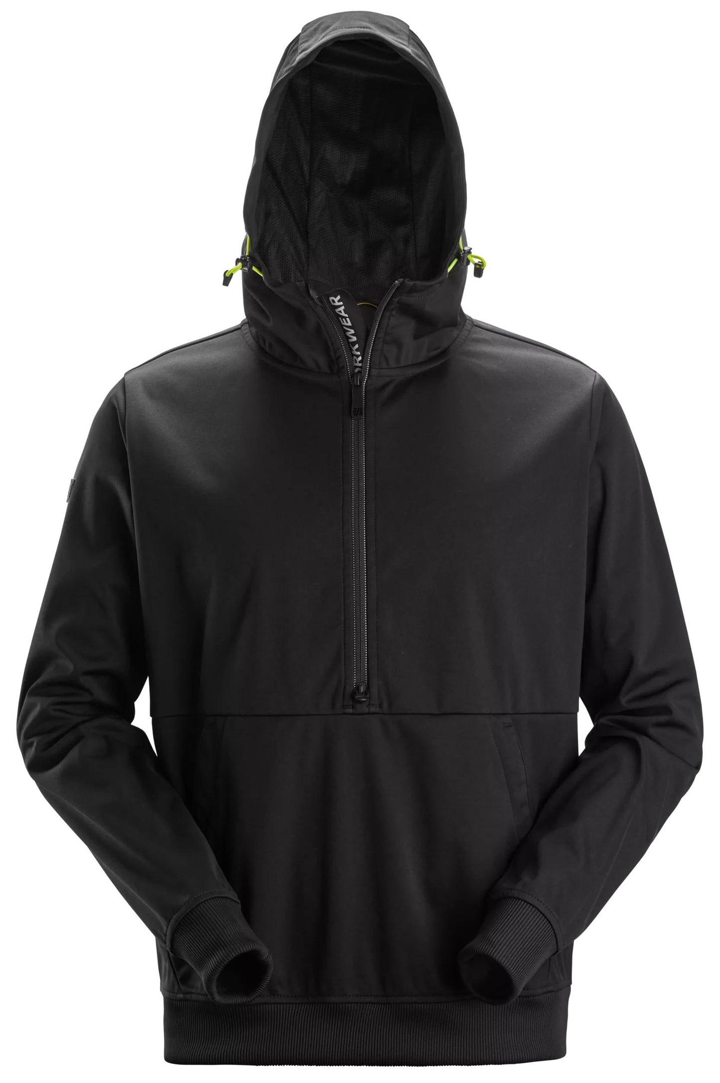 Snickers Flexiwork Windblocker Stretch Hoodie Met Halve Rits (Zwart)