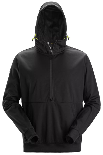 Snickers Flexiwork Windblocker Stretch Hoodie Met Halve Rits (Zwart)