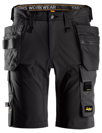 Snickers Allroundwork 4-Weg Stretch Korte Broek Met Holsterzakken (Zwart/Zwart)