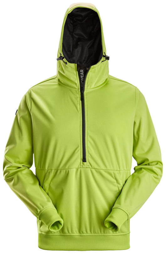 Snickers Flexiwork Windblocker Stretch Hoodie Met Halve Rits (Lime)
