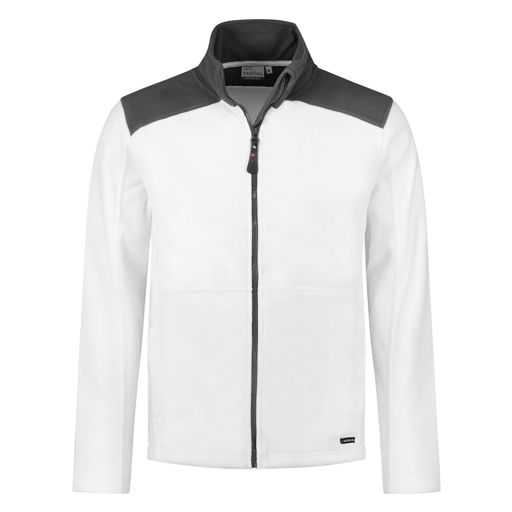 Santino Fleecejack Trento (Wit/Charcoalgrijs) 1