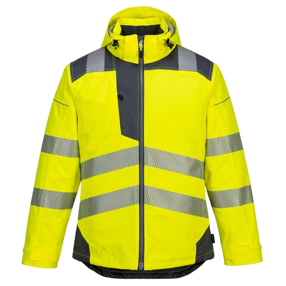 Portwest PW3 Hi-Vis Winter Jacket (Geel/Grijs) 1