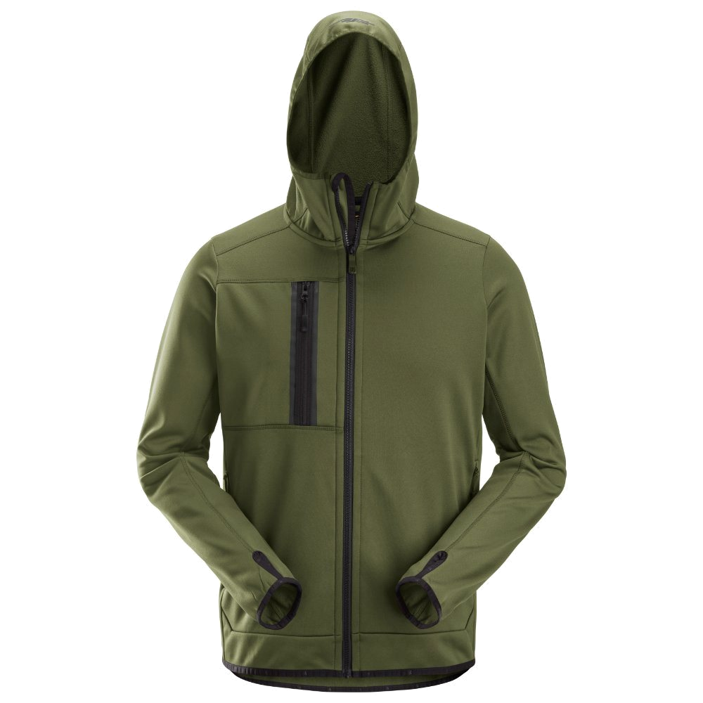 Snickers AWR Fleece Hoodie Rits (KhakiGroen) 1