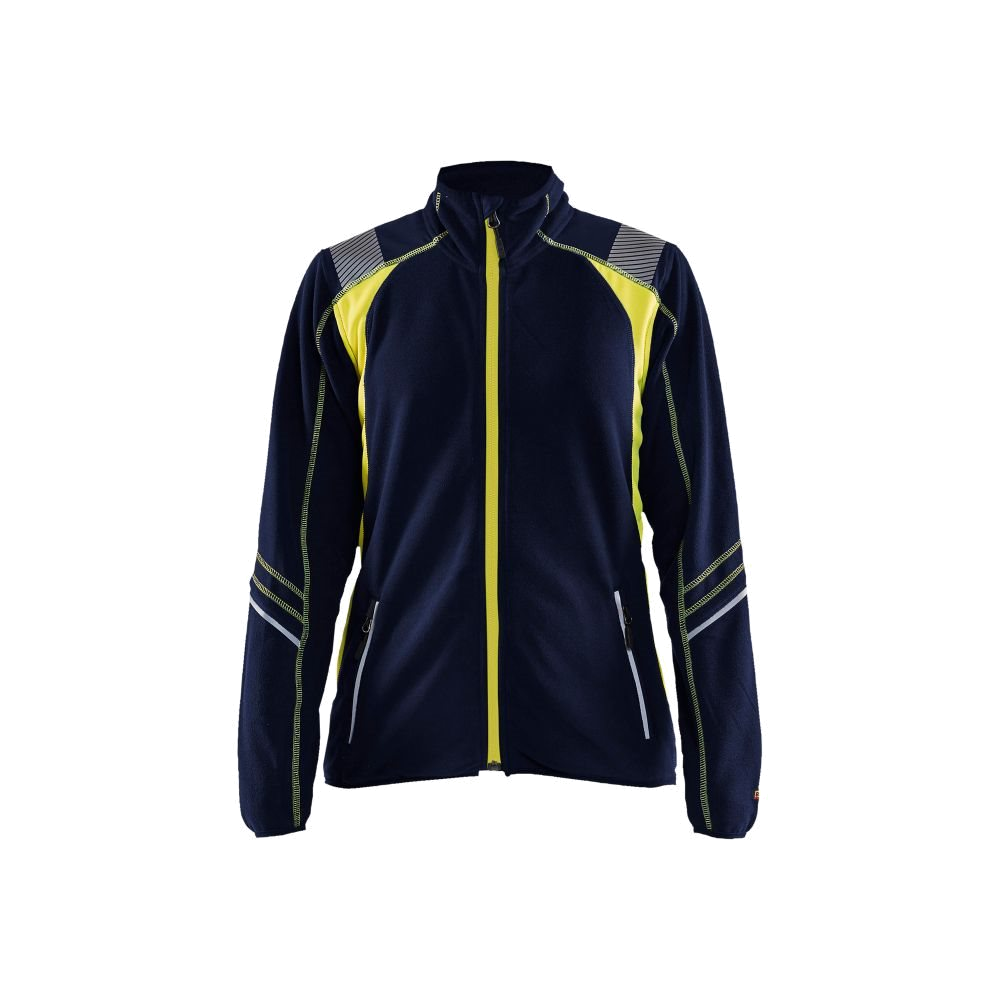 Blaklader Dames Fleece jack 4973-1010 (8933 Navy/Geel) 1