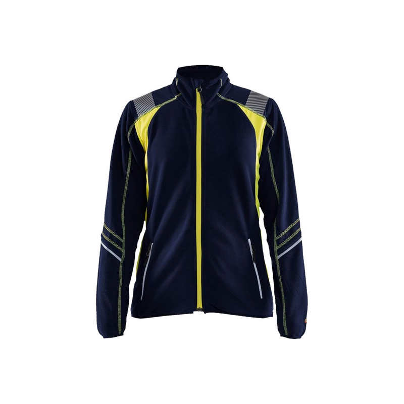 Blaklader Dames Fleece jack 4973-1010 (8933 Navy/Geel) 1