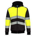 Portwest PW3 Zipped Class 1 Winter Hoodie (Geel/Zwart) 1