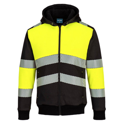 Portwest PW3 Zipped Class 1 Winter Hoodie (Geel/Zwart) 1