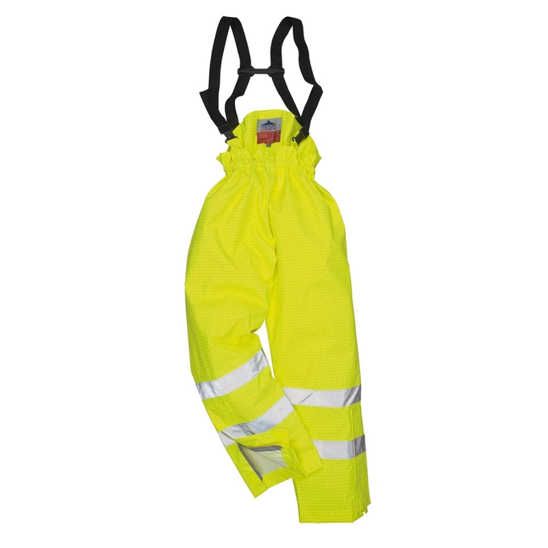 Portwest Antistatic FR Lined Rain Pants (Geel) 1