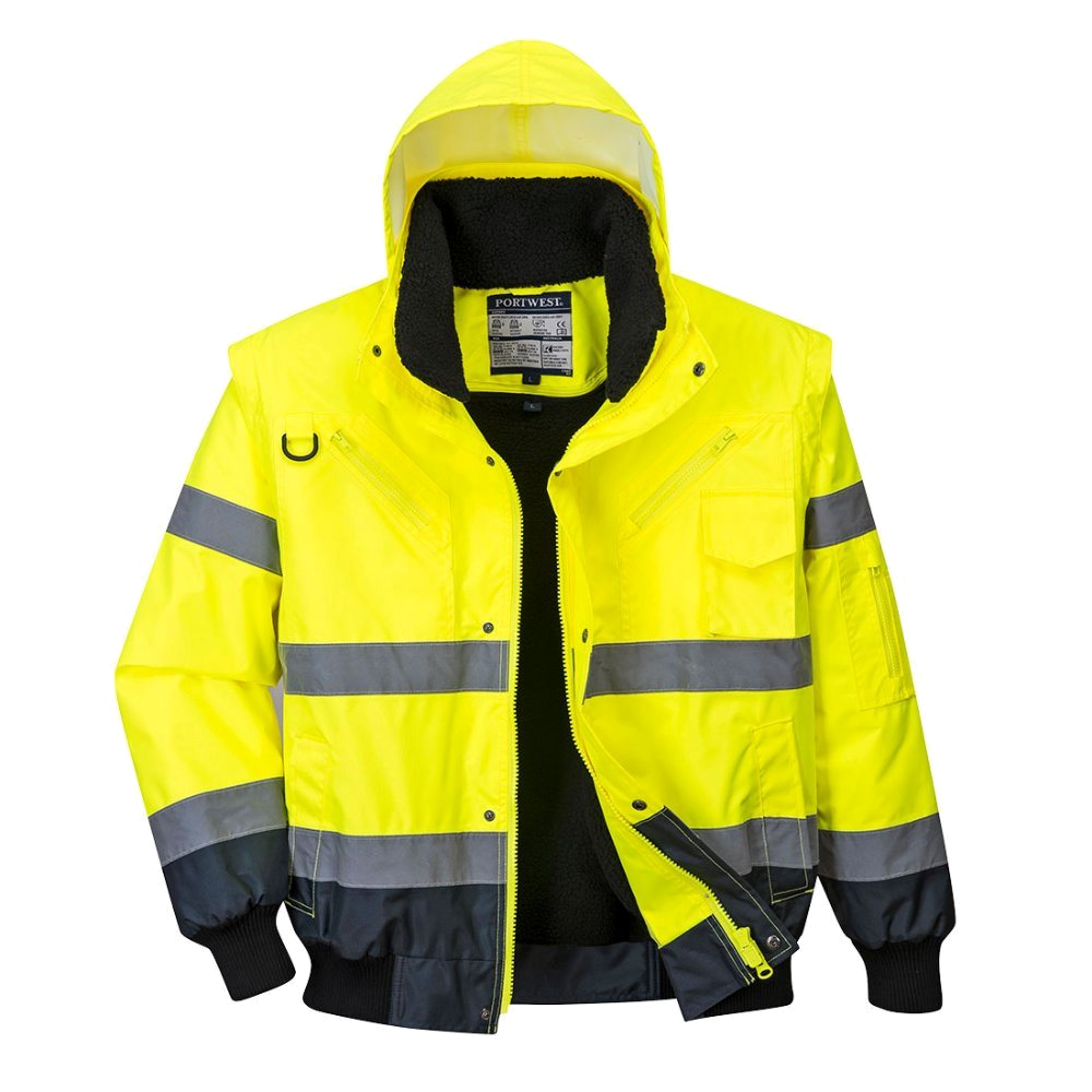 Portwest Hi-Vis 3-in-1 Bicolor Bomberjack (Geel/Navy) 1