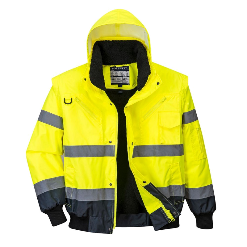 Portwest Hi-Vis 3-in-1 Bicolor Bomberjack (Geel/Navy) 1