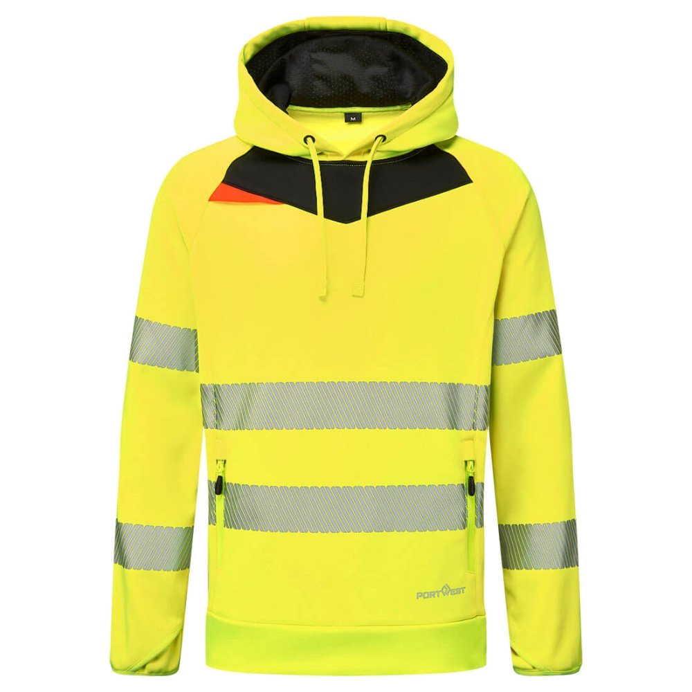 Portwest DX4 Hi-Vis Overhead Hoodie (Geel/Zwart) 1