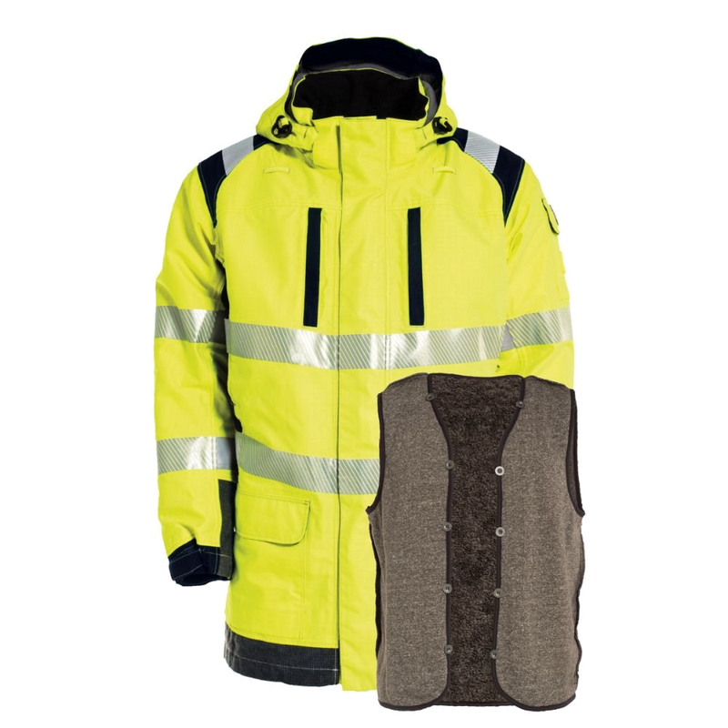 Tranemo Shell FR Winterparka (Geel/Navy) 1