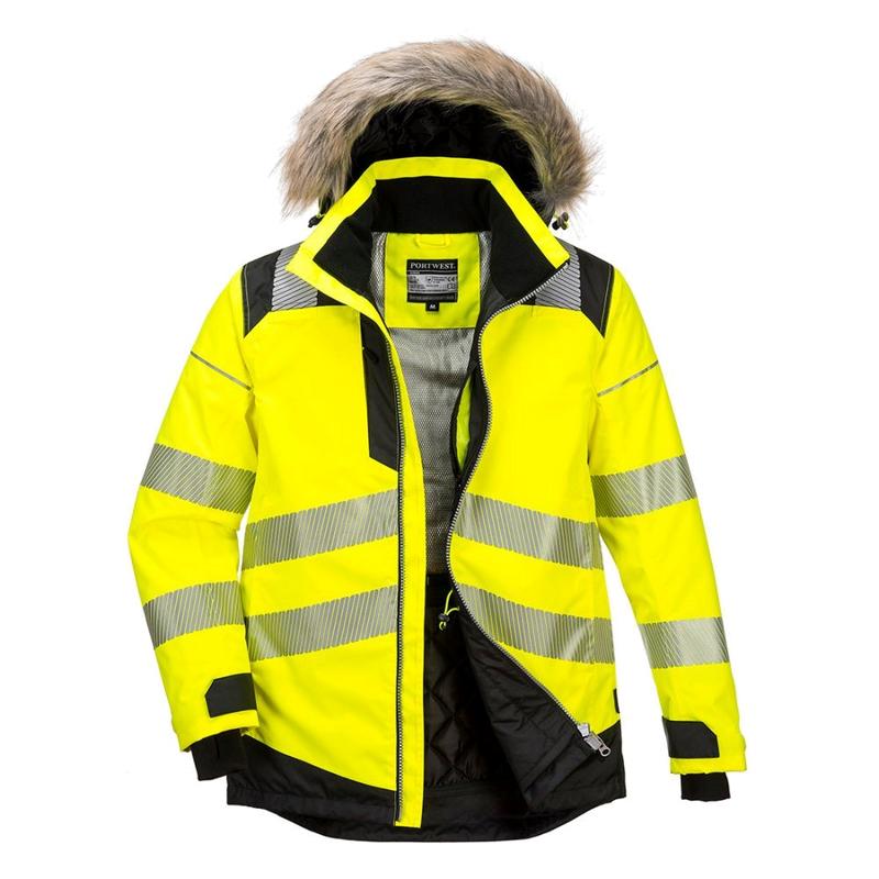 Portwest PW3 Hi-Vis Winterparka CL.3 (Geel/Zwart) 1
