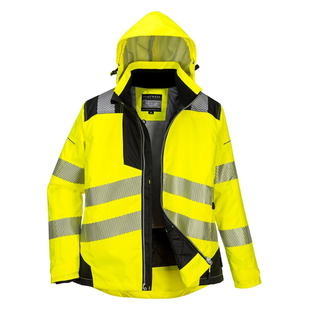 Portwest PW3 Hi-Vis Dames Winterjas CL.2 (Geel/Zwart) 1
