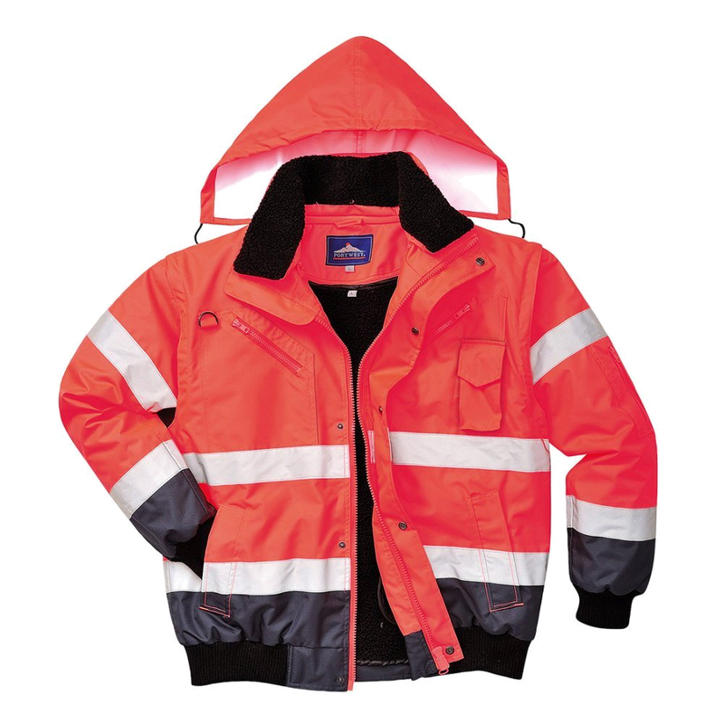 Portwest Hi-Vis 3-in-1 Bicolor Bomberjack (Rood/Navy) 1