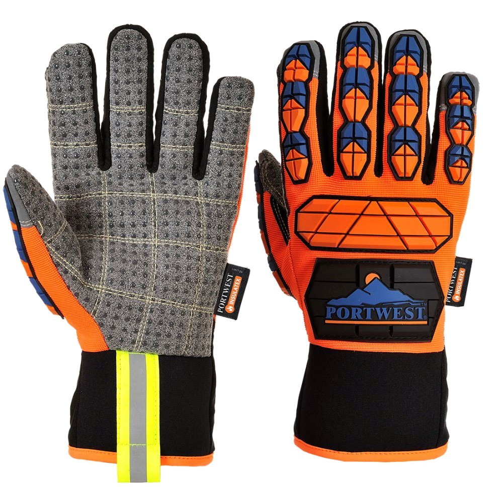 Portwest Aqua-Seal Impact Winterhandschoen (Oran/Nav) 1